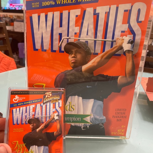 Wheaties TIGER WOODS Cereal Box And Mini Box Limited Edition 24K Gold Signature - Picture 6 of 16